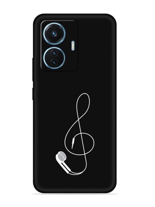 Music Earphone Vector Embossed Soft Silicone Case for Vivo T1 (44W) Zapvi