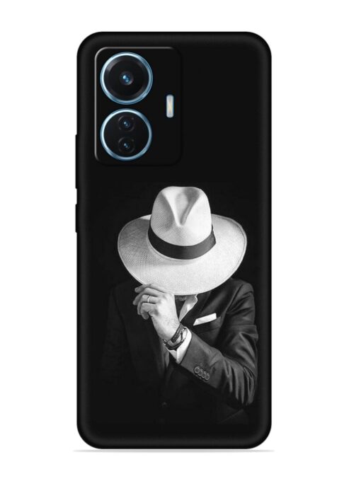 Men Under Hat Embossed Soft Silicone Case for Vivo T1 (44W)