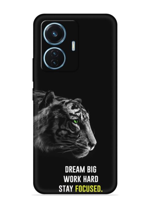 Dream Big Work Hard Embossed Soft Silicone Case for Vivo T1 (44W)