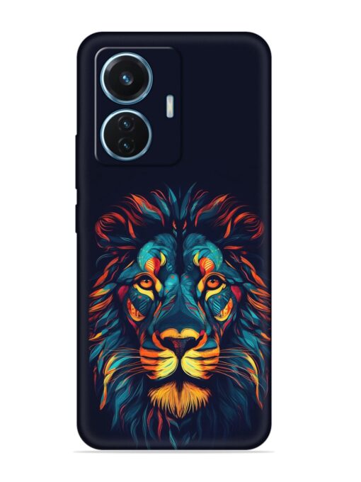 Colorful Lion Embossed Soft Silicone Case for Vivo T1 (44W)