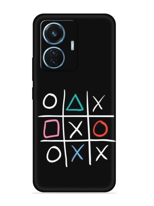 Super Neon Tic-Tac-Toe Embossed Soft Silicone Case for Vivo T1 (44W) Zapvi