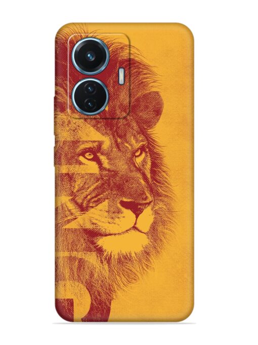 Gold Lion Crown Art Embossed Soft Silicone Case for Vivo T1 (44W)