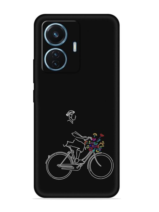 Minimalist Cycle Art Embossed Soft Silicone Case for Vivo T1 (44W)