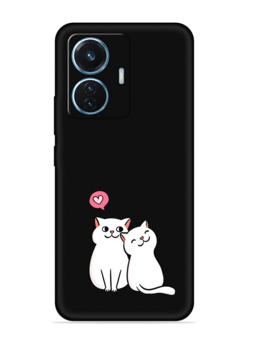 Cute Loving Cats Embossed Soft Silicone Case for Vivo T1 (44W) Zapvi