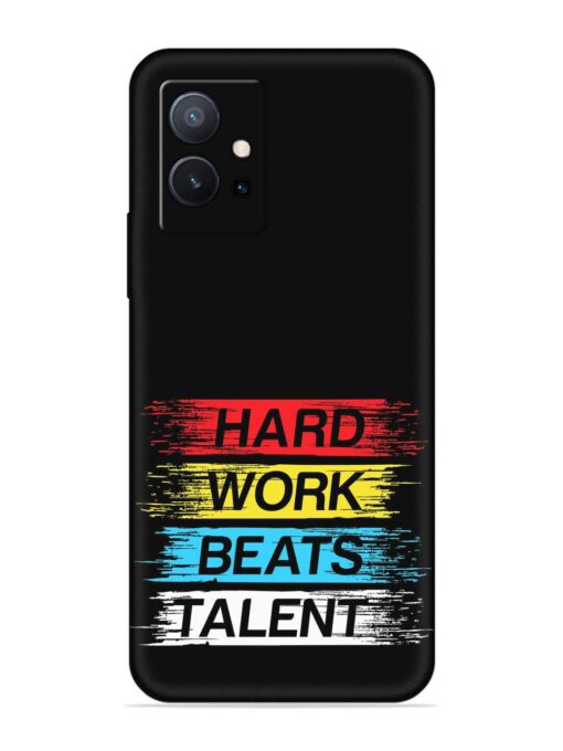 Hard Work Beats Embossed Soft Silicone Case for Vivo T1 (5G) Zapvi