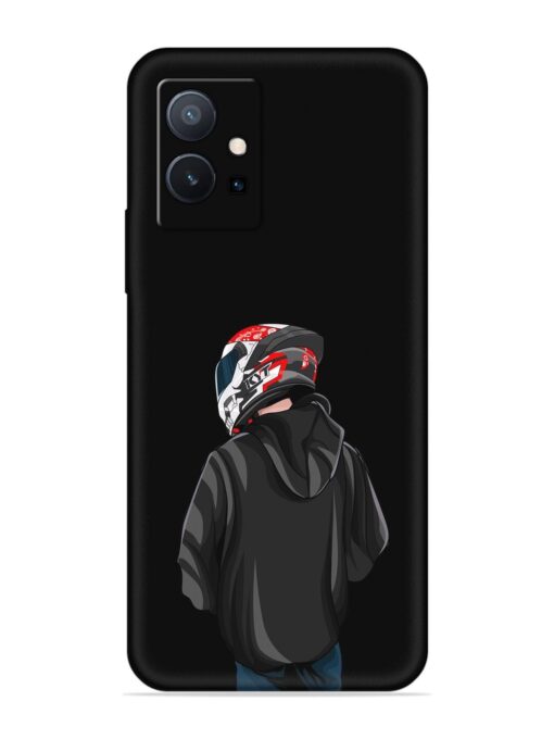 Motorcycle Rider Embossed Soft Silicone Case for Vivo T1 (5G)