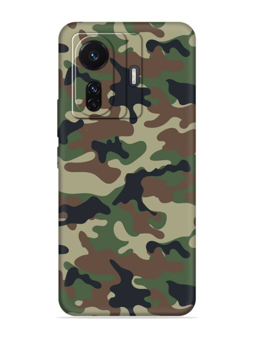 Army Military Camouflage Dark Green Embossed Soft Silicone Case for Vivo T1 Pro (5G) Zapvi