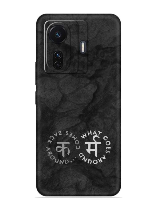 Karma Hindi Word Embossed Soft Silicone Case for Vivo T1 Pro (5G) Zapvi