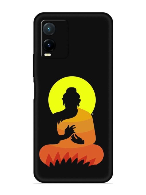 Buddha Art Black Embossed Soft Silicone Case for Vivo T1X Zapvi