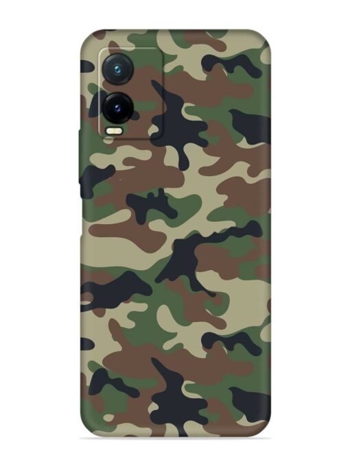 Army Military Camouflage Dark Green Embossed Soft Silicone Case for Vivo T1X