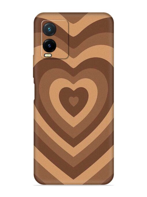 Brown Heart Embossed Soft Silicone Case for Vivo T1X