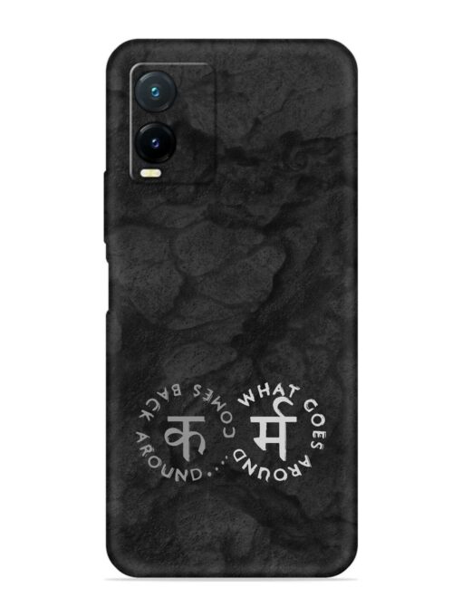 Karma Hindi Word Embossed Soft Silicone Case for Vivo T1X Zapvi