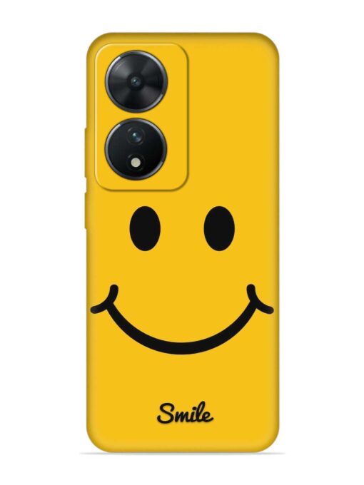 Yellow Smiley Embossed Soft Silicone Case for Vivo T2 (5G)