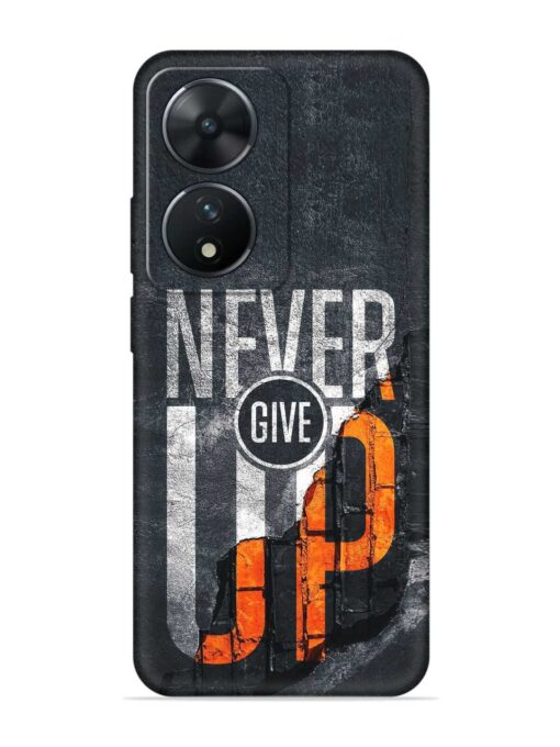 Never Give Up Embossed Soft Silicone Case for Vivo T2 (5G)