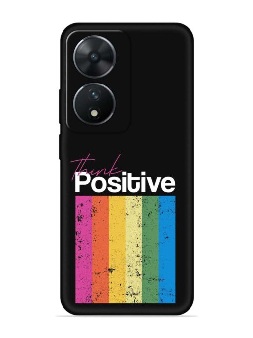 Think Positive Typography Embossed Soft Silicone Case for Vivo T2 (5G) Zapvi