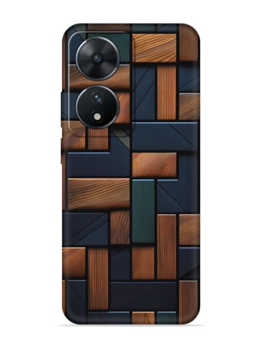 Wooden Background Cubes Embossed Soft Silicone Case for Vivo T2 (5G)