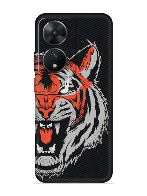 Tiger Aggression Embossed Soft Silicone Case for Vivo T2 (5G) Zapvi