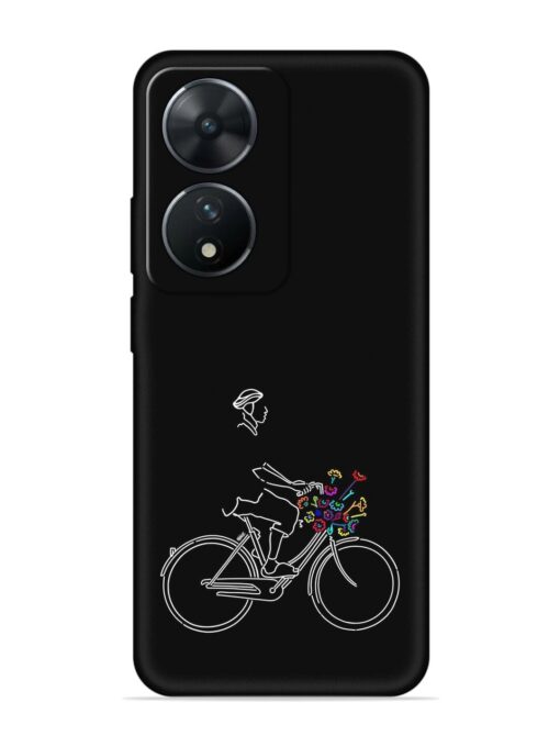 Minimalist Cycle Art Embossed Soft Silicone Case for Vivo T2 (5G)