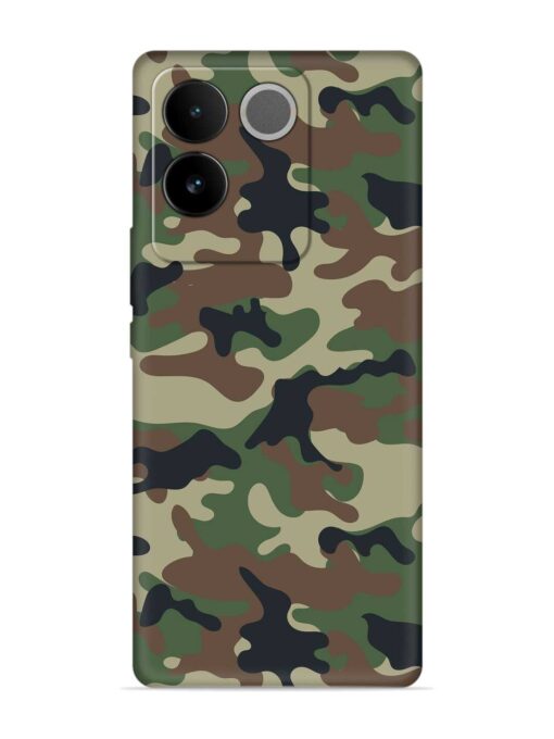 Army Military Camouflage Dark Green Embossed Soft Silicone Case for Vivo T2 Pro (5G) Zapvi