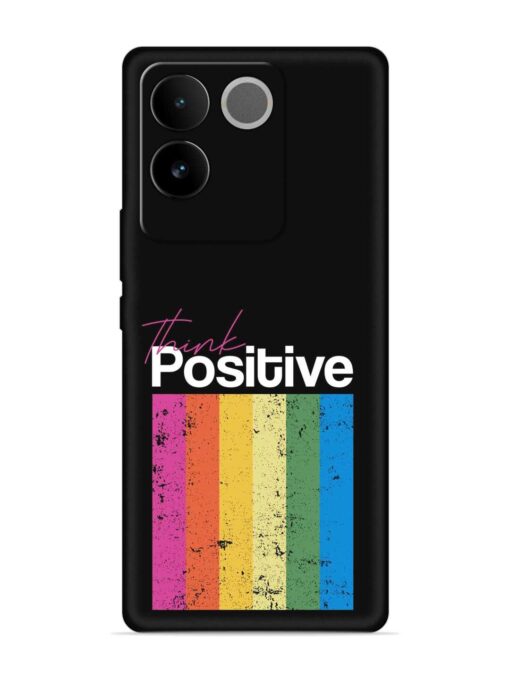 Think Positive Typography Embossed Soft Silicone Case for Vivo T2 Pro (5G) Zapvi