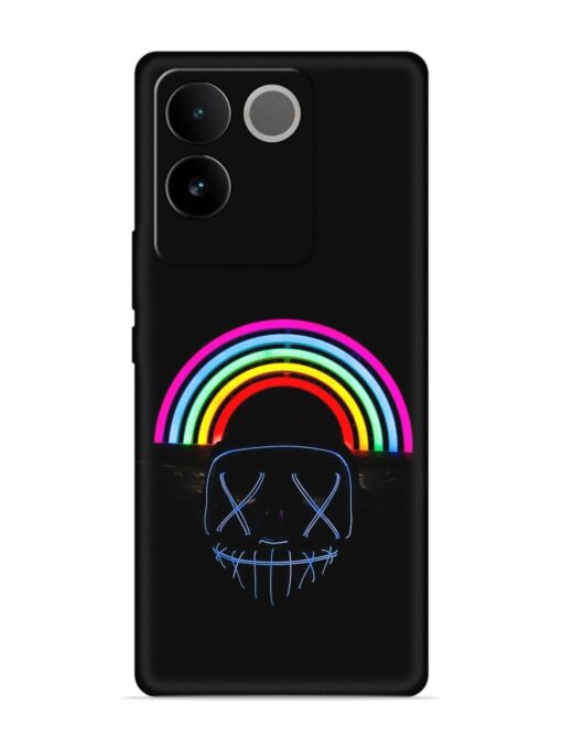 Mask Rainbow Embossed Soft Silicone Case for Vivo T2 Pro (5G)