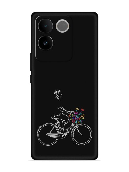 Minimalist Cycle Art Embossed Soft Silicone Case for Vivo T2 Pro (5G) Zapvi