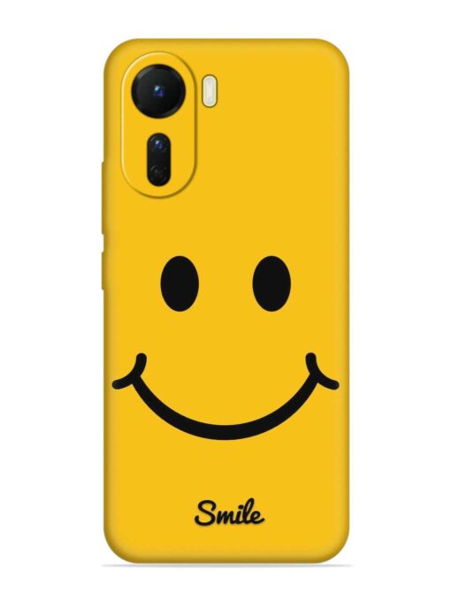 Yellow Smiley Embossed Soft Silicone Case for Vivo T2X (5G)