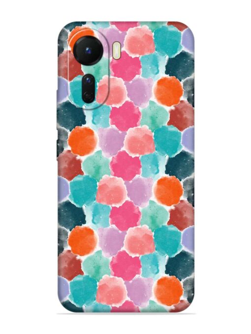 Colorful Seamless Pattern Embossed Soft Silicone Case for Vivo T2X (5G)