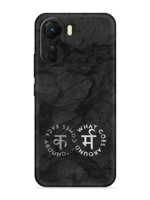 Karma Hindi Word Embossed Soft Silicone Case for Vivo T2X (5G)