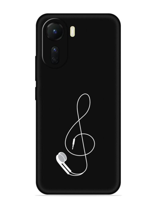 Music Earphone Vector Embossed Soft Silicone Case for Vivo T2X (5G)