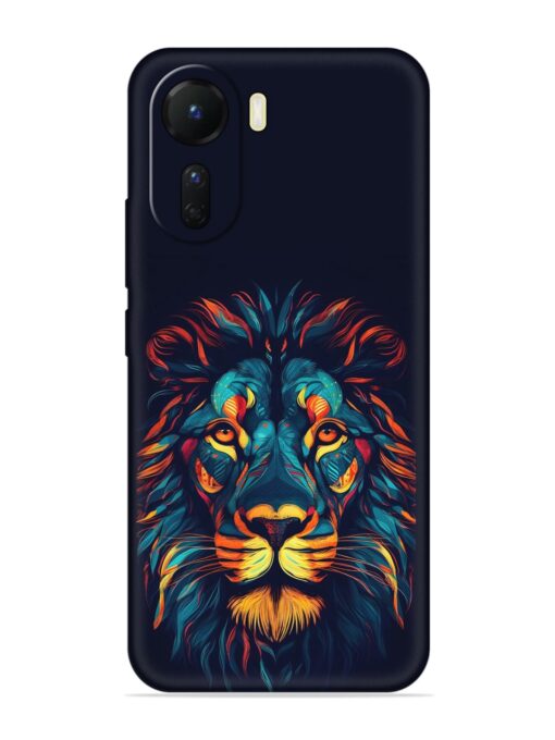 Colorful Lion Embossed Soft Silicone Case for Vivo T2X (5G)