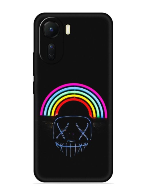 Mask Rainbow Embossed Soft Silicone Case for Vivo T2X (5G)