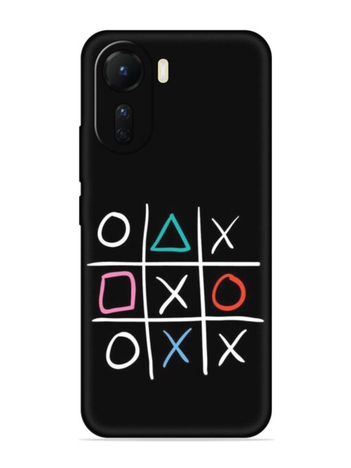 Super Neon Tic-Tac-Toe Embossed Soft Silicone Case for Vivo T2X (5G)