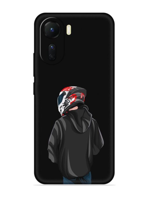 Motorcycle Rider Embossed Soft Silicone Case for Vivo T2X (5G)