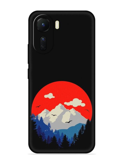 Mountain Abstract Embossed Soft Silicone Case for Vivo T2X (5G)