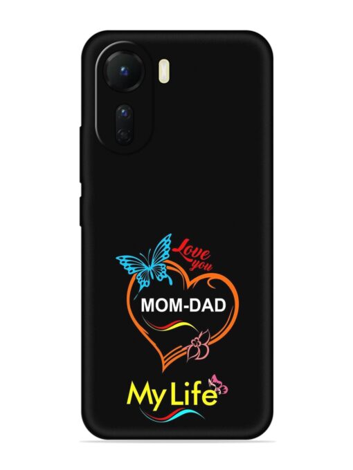 Love You Mom Dad Embossed Soft Silicone Case for Vivo T2X (5G)