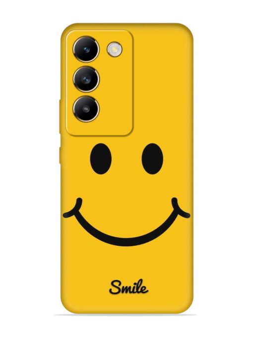 Yellow Smiley Embossed Soft Silicone Case for Vivo T3 (5G)