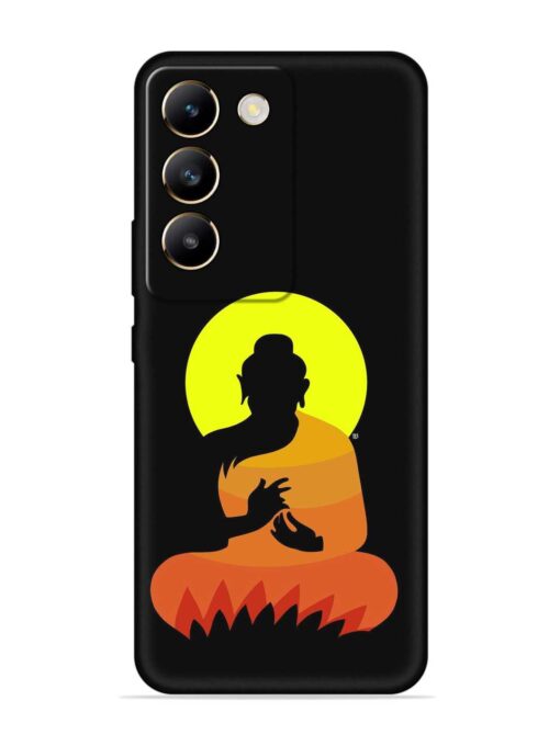 Buddha Art Black Embossed Soft Silicone Case for Vivo T3 (5G)