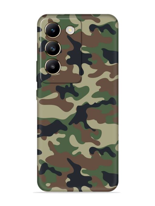 Army Military Camouflage Dark Green Embossed Soft Silicone Case for Vivo T3 (5G) Zapvi