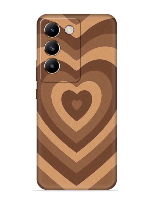 Brown Heart Embossed Soft Silicone Case for Vivo T3 (5G) Zapvi