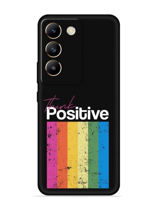 Think Positive Typography Embossed Soft Silicone Case for Vivo T3 (5G) Zapvi