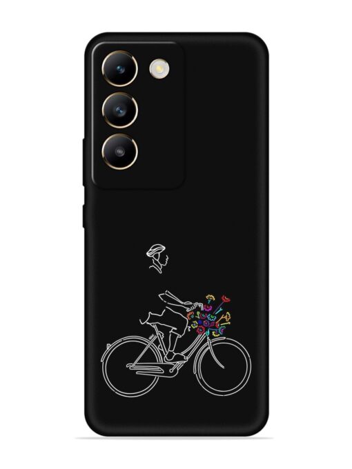 Minimalist Cycle Art Embossed Soft Silicone Case for Vivo T3 (5G)