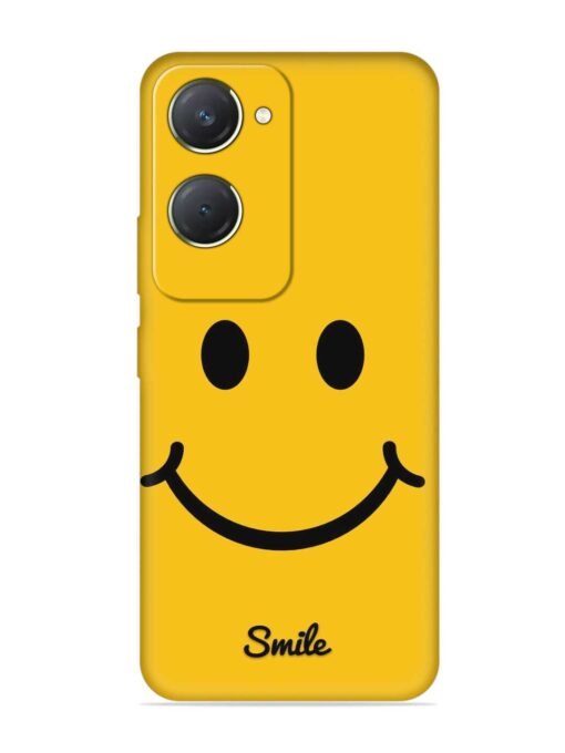 Yellow Smiley Embossed Soft Silicone Case for Vivo T3 Lite (5G) Zapvi