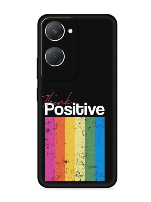 Think Positive Typography Embossed Soft Silicone Case for Vivo T3 Lite (5G)