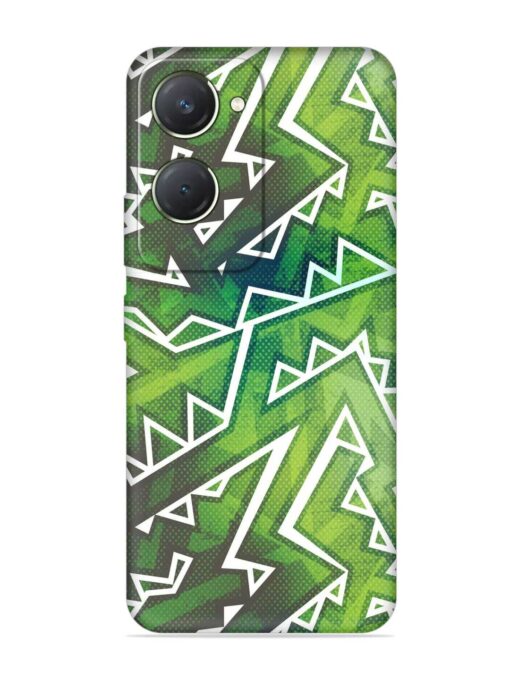 Green Graffiti Seamless Embossed Soft Silicone Case for Vivo T3 Lite (5G) Zapvi