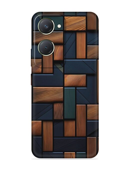 Wooden Background Cubes Embossed Soft Silicone Case for Vivo T3 Lite (5G) Zapvi