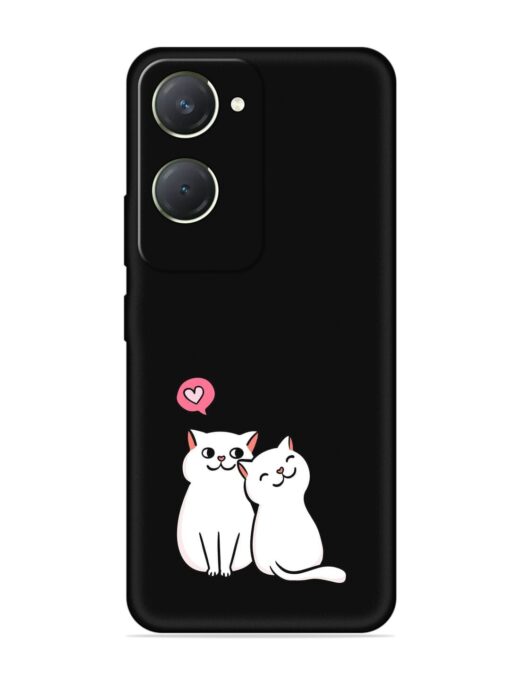 Cute Loving Cats Embossed Soft Silicone Case for Vivo T3 Lite (5G)