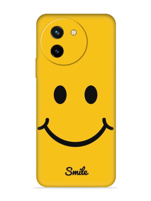 Yellow Smiley Embossed Soft Silicone Case for Vivo T3X (5G) Zapvi