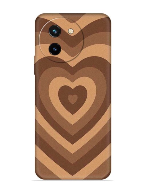 Brown Heart Embossed Soft Silicone Case for Vivo T3X (5G) Zapvi