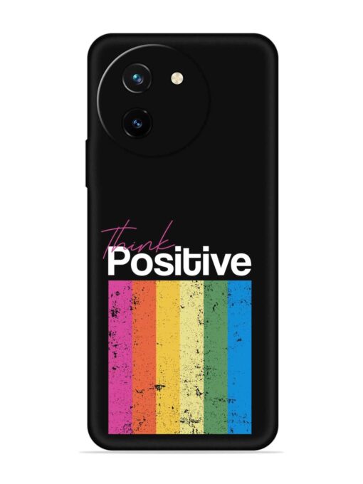 Think Positive Typography Embossed Soft Silicone Case for Vivo T3X (5G) Zapvi